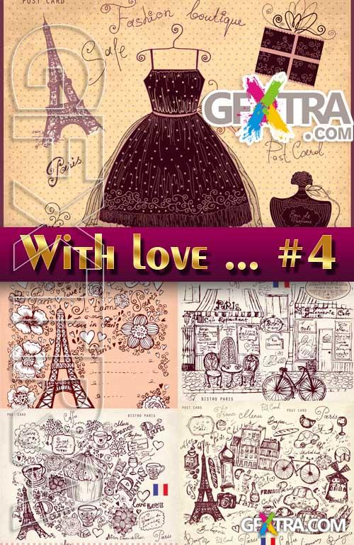 With love from Paris #4 - Stock Vector