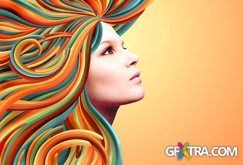 Designtnt - Vector Shapes to Create Complex Colorful Stripes in Photoshop