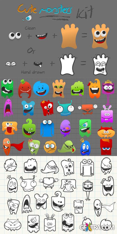 Designtnt - Cute Monsters Creation Kit
