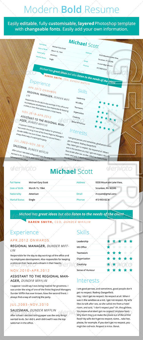 GraphicRiver - Modern Bold Resume
