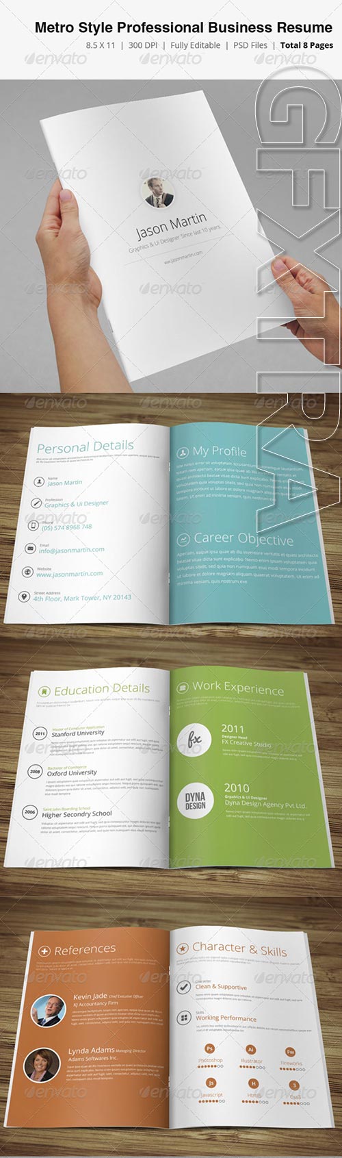 GraphicRiver - Metro Style Professional Business Resume