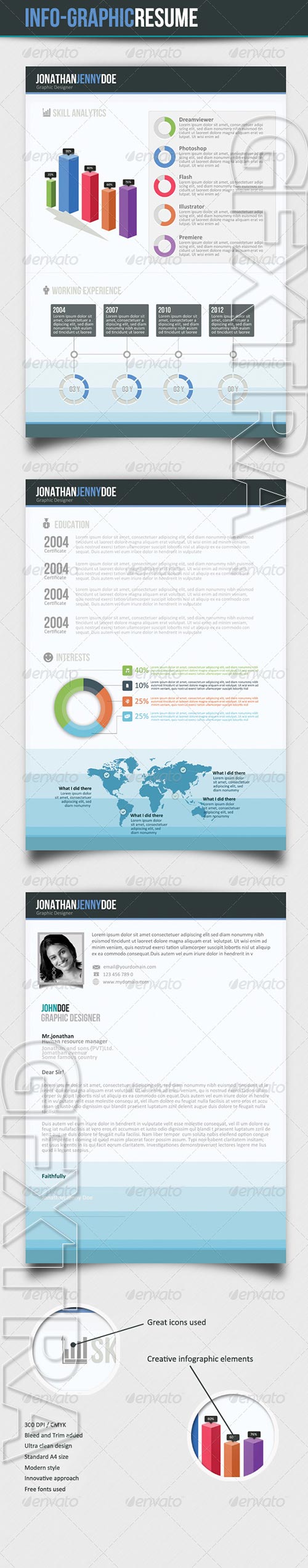 GraphicRiver - Infographic 3Page Resume