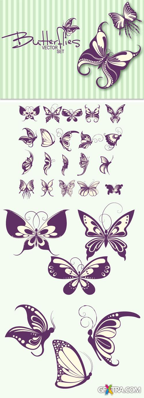 Designtnt - Stylish Butterflies Set
