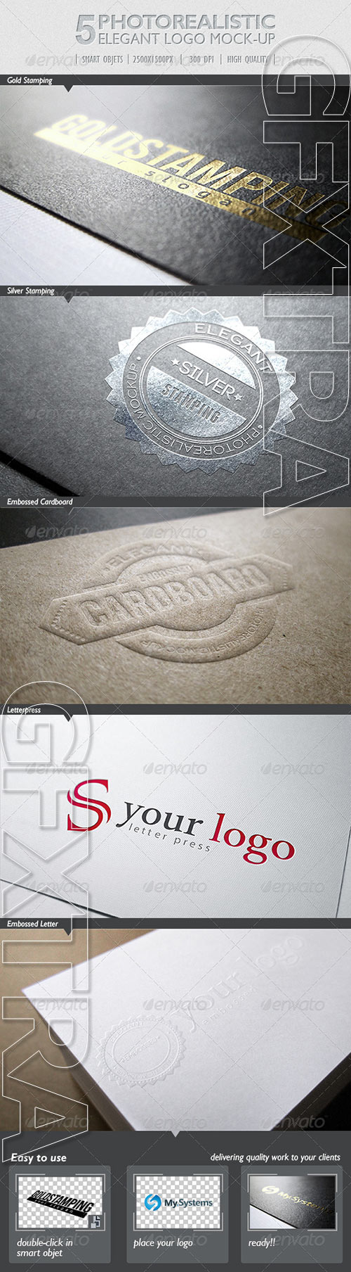 GraphicRiver - 5 Photorealistic Logo Mock-Up | Pack 1