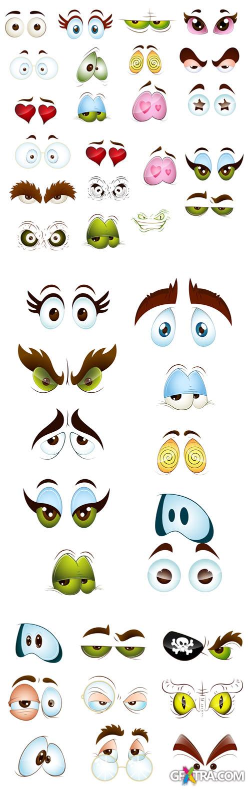 Cartoon Eyes Vectors Set
