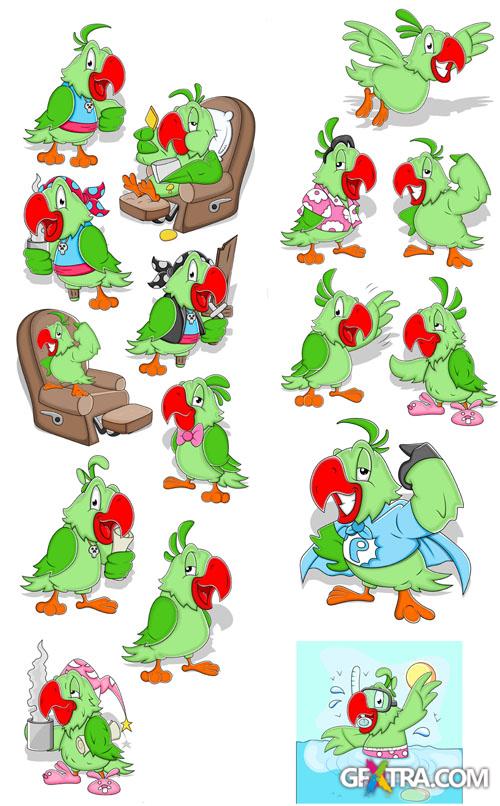 Parrot Illustrations Vector Set