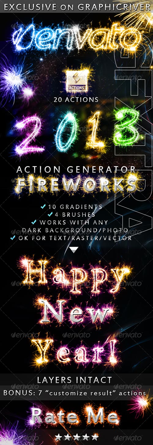 GraphicRiver - Fireworks Sparklers Effect Photoshop Action