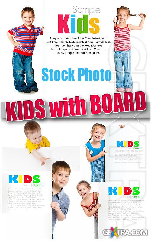 Kids with board - UHQ Stock Photo