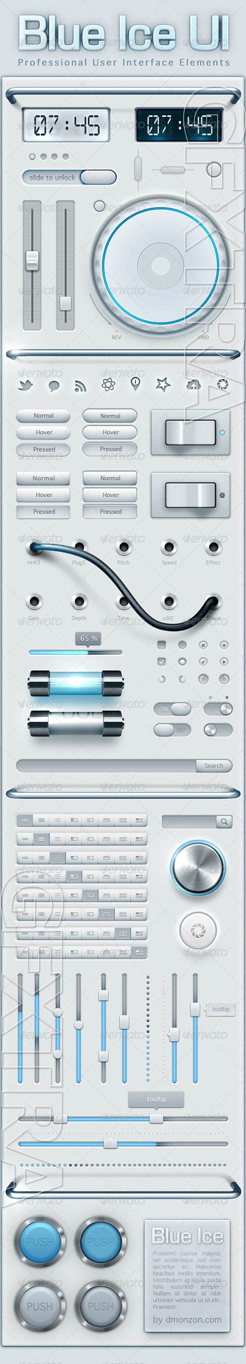 GraphicRiver - Blue Ice User Interface Elements