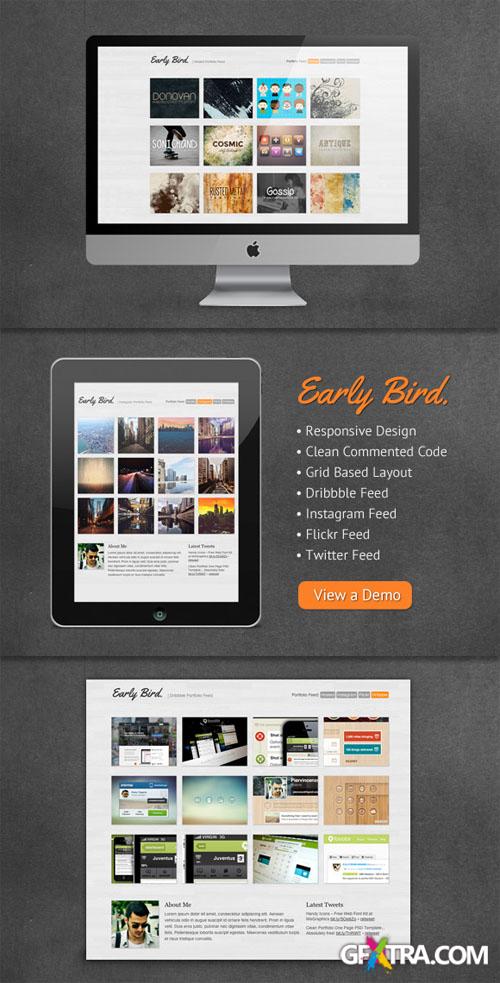 WeGraphics - Early Bird - One Page Portfolio Template