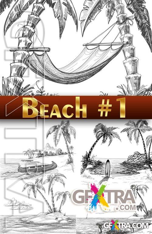 Tropical Beach #1 - Stock Vector