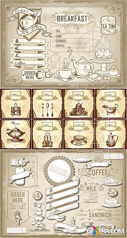 Vintage menu design elements