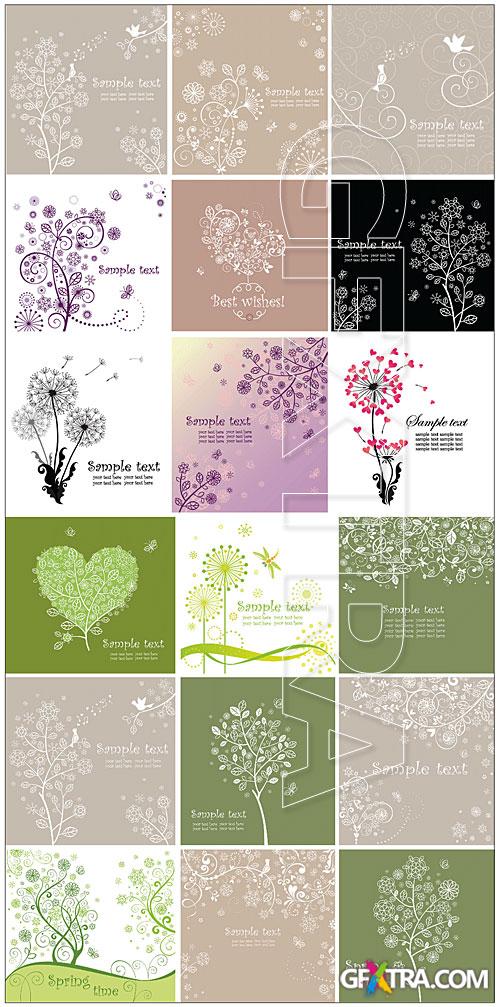 Floral greeting cards set 2