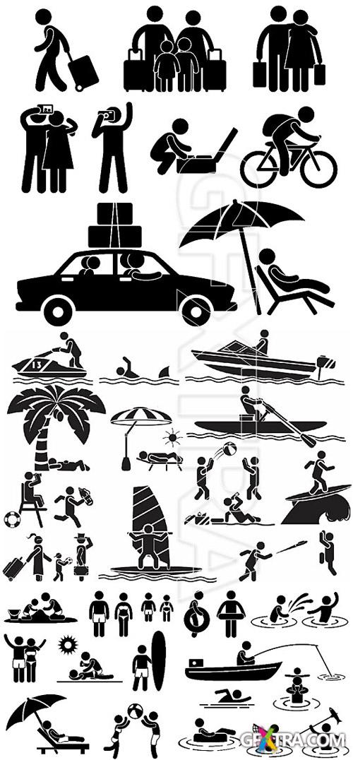 People figures pictograms 4-Summer vacation