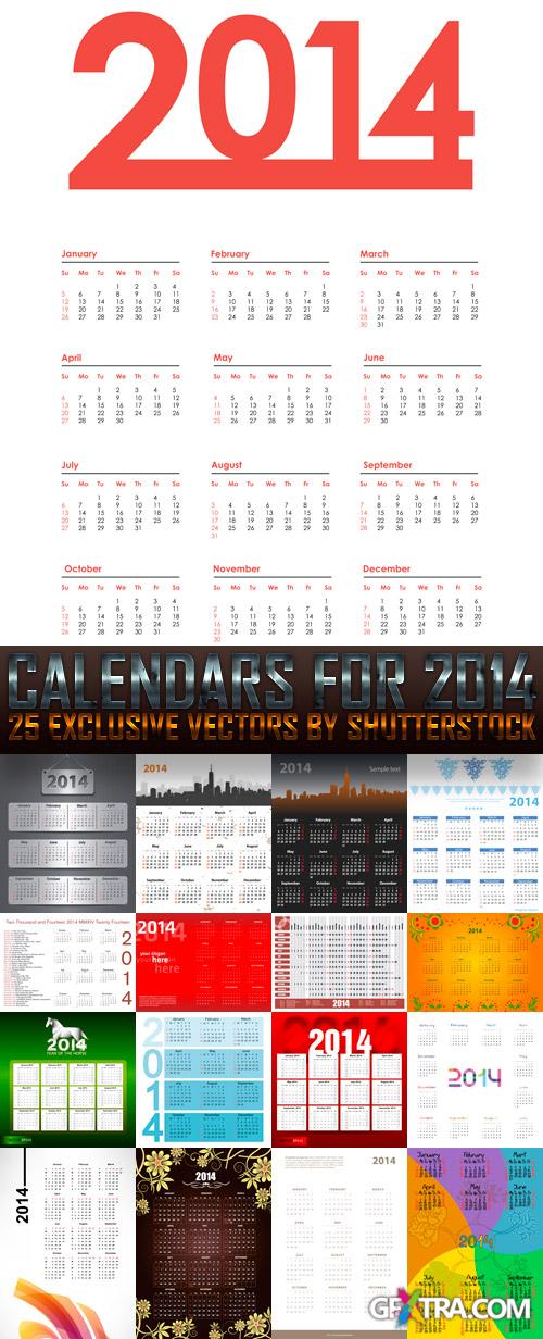 Calendars for 2014 Vol.2, 25xEPS