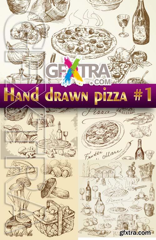 Hand drawn pizza #1 - Stock Vector