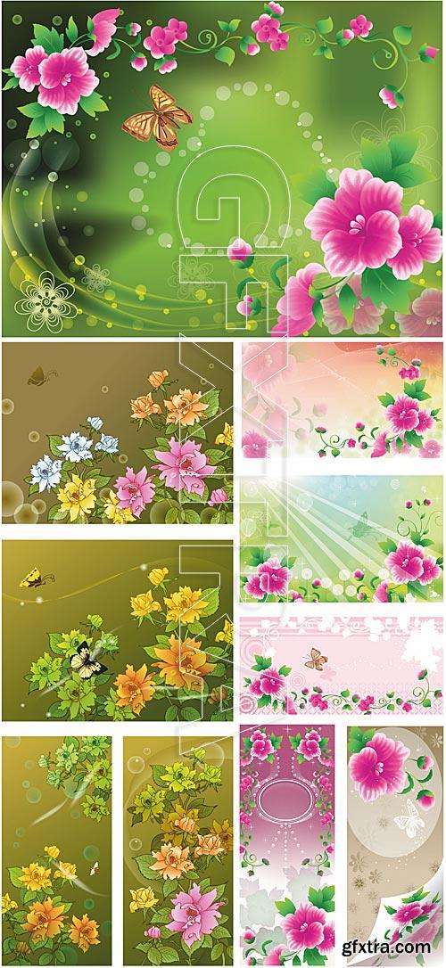 Summer backgrounds with flowers