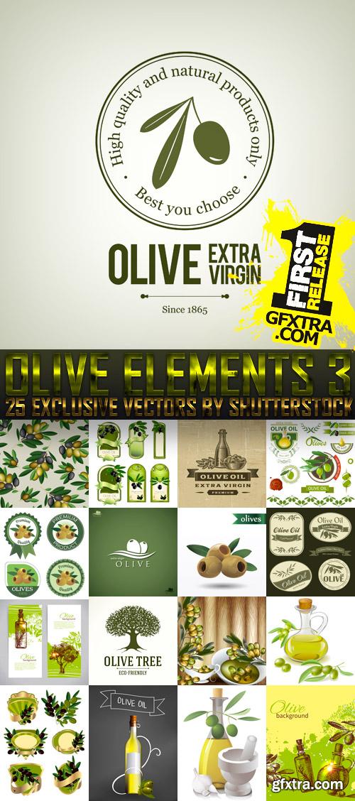 Collections of Olive Elements 3, 25xEPS