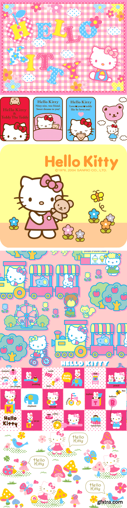 Hello Kitty Vector Templates for Fashion Makers 13xEPS