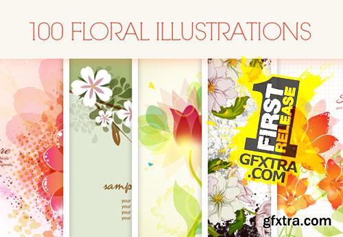100 Floral Vector Illustrations 100xEPS