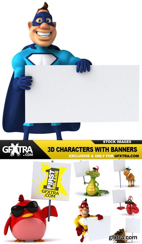 3D Characters with Banners 25xJPG