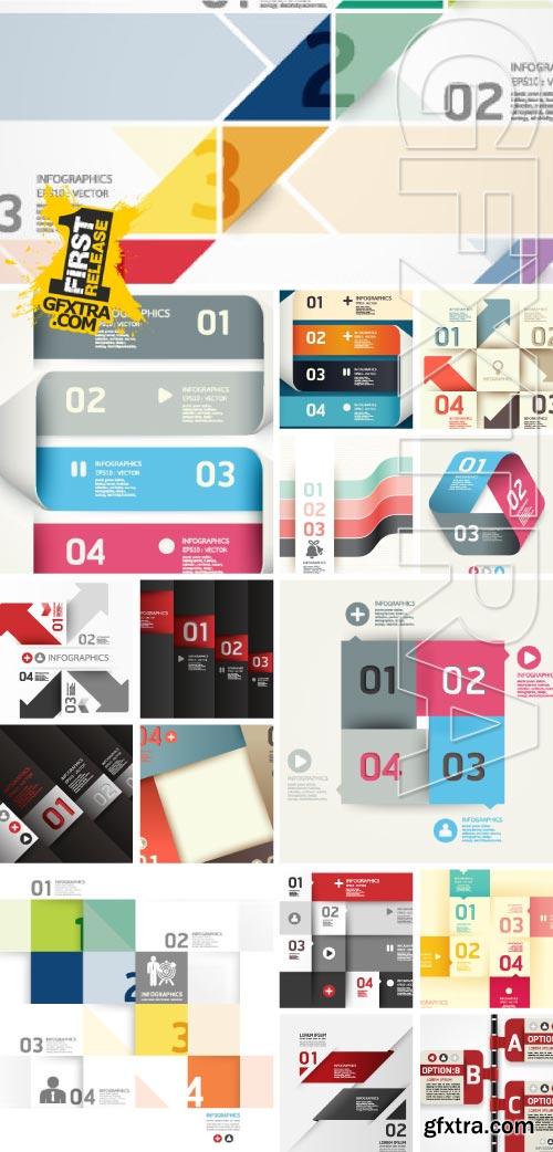 Modern Design Templates fo Infographics 25xEPS