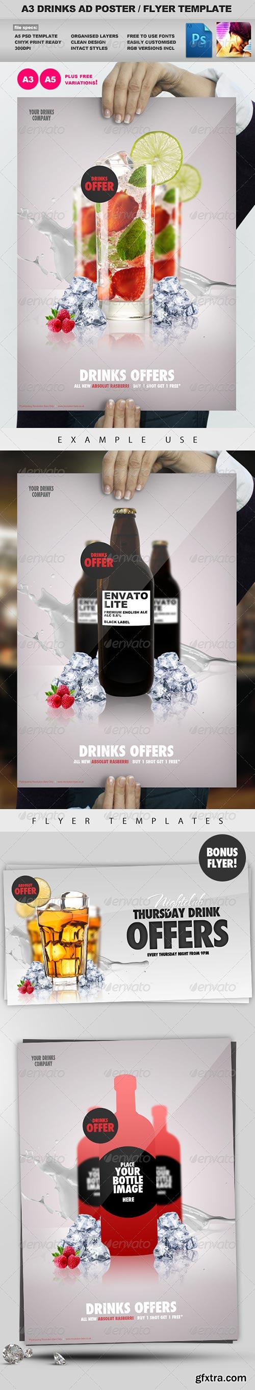 GraphicRiver - A3 Drinks Promotion Advertisement Poster Template