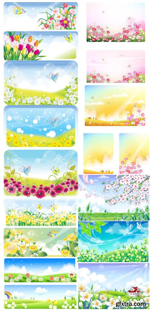 21 Floral Vector Spring Banners