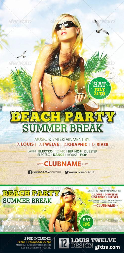 GraphicRiver - Beach Party Summer Break | Flyer + Facebook Cover