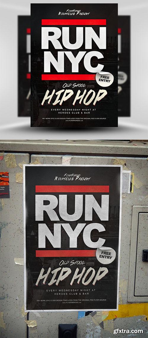 Run Nyc Hip Hop Flyer Template