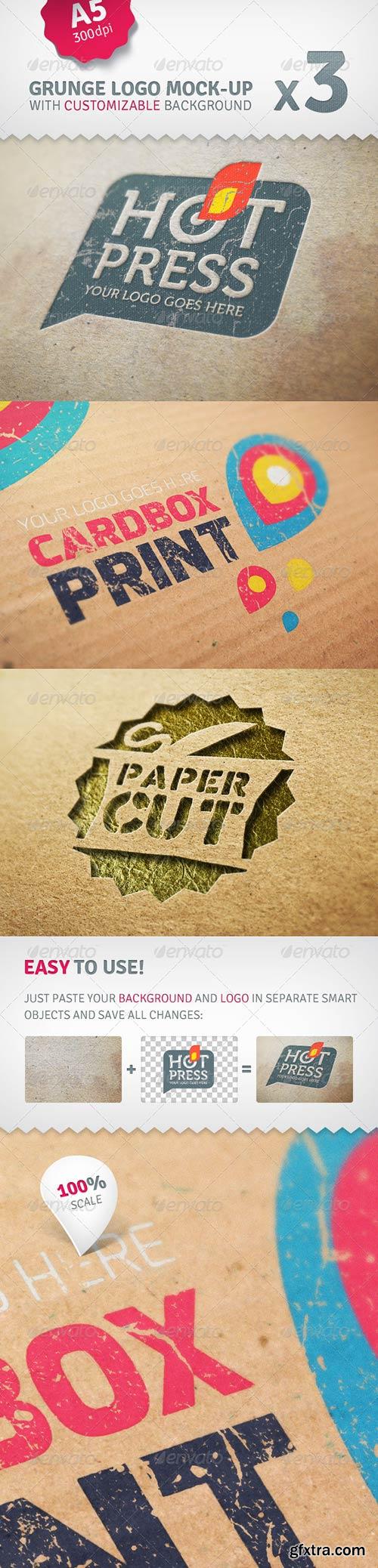 GraphicRiver - Cardboard Logo Mockup Pack With Custom Backgrounds