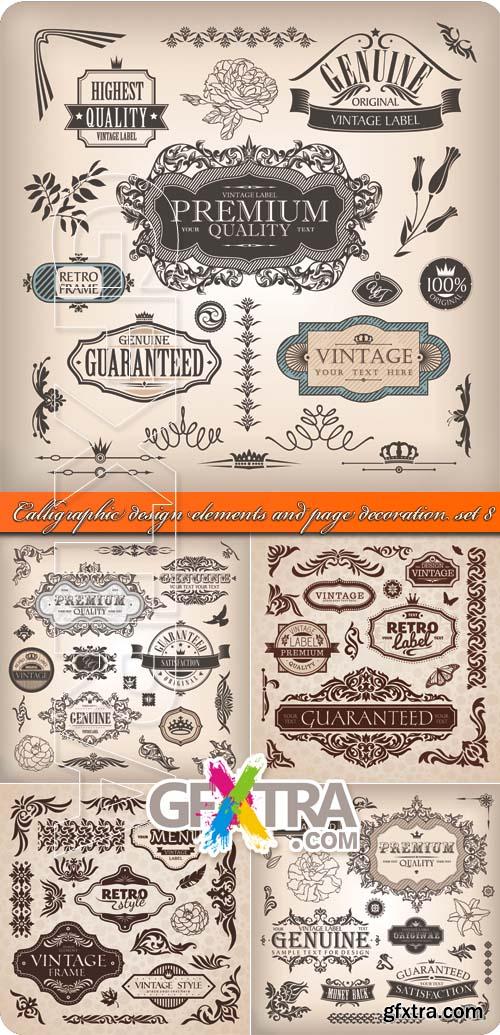 Calligraphic design elements and page decoration set 8