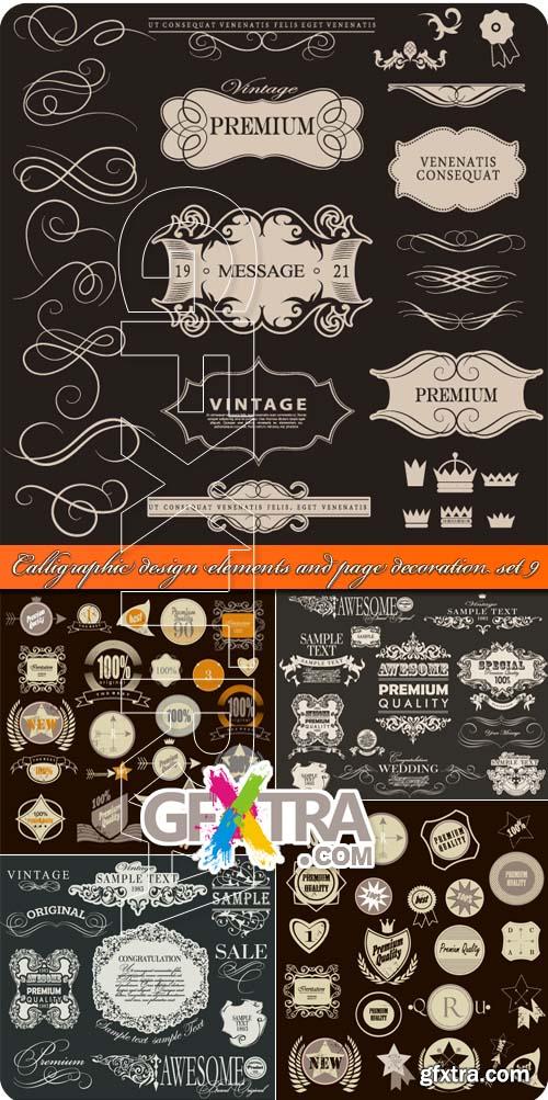 Calligraphic design elements and page decoration set 9