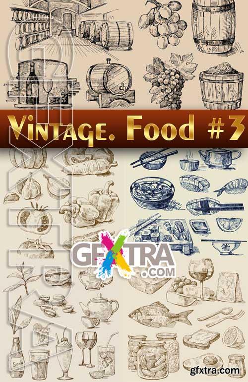 Vintage. Food #5 - Stock Vector