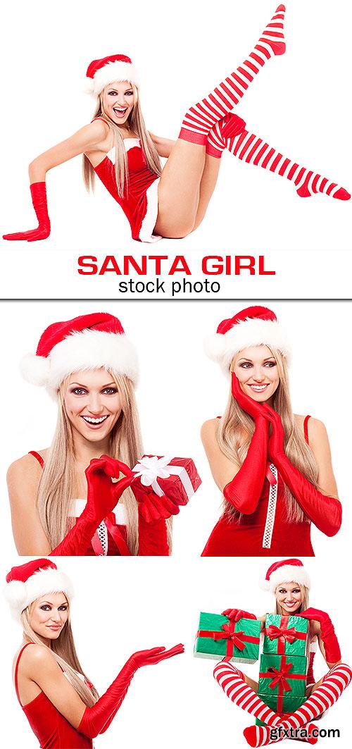 Sexy Santa Girl in Red 5xJPGs