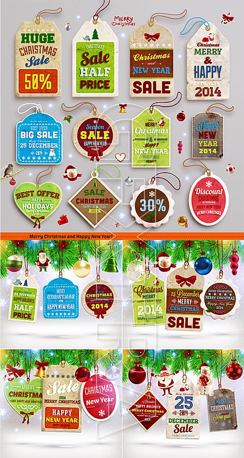 Vintage Christmas labels and tags