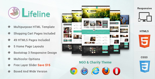 ThemeForest - Lifeline NGO and Charity Responsive HTML Template - RIP