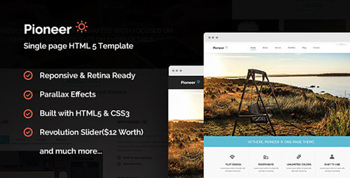 ThemeForest - Pioneer - One Page Parallax Html Template - RIP