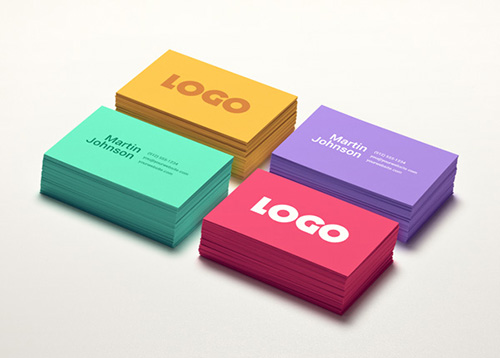 PSD Source - Colorful Business Card MockUp