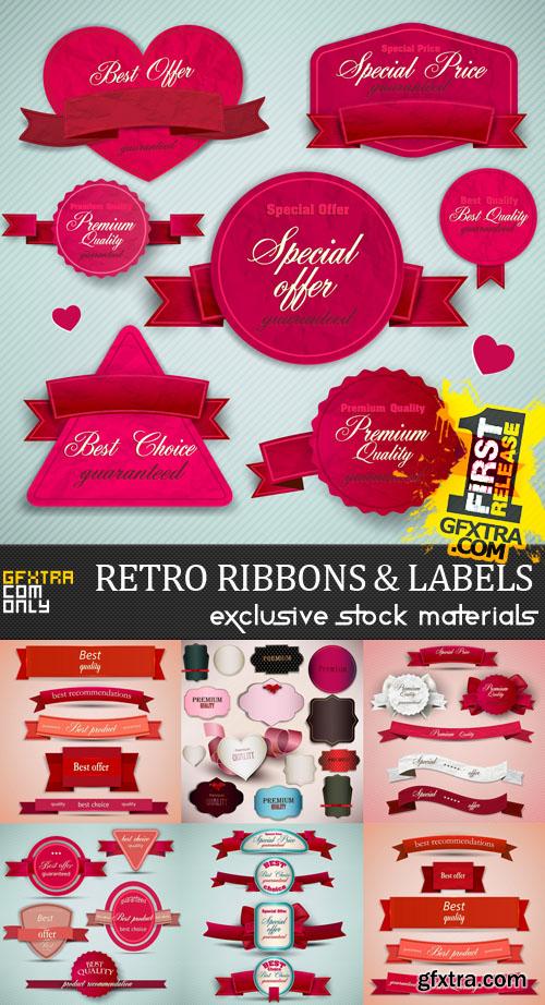 Retro Ribbon & Label Sets 25xEPS