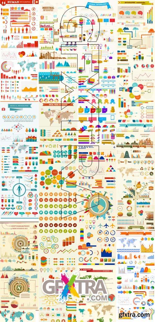 11 Different Infographic Vector Sets