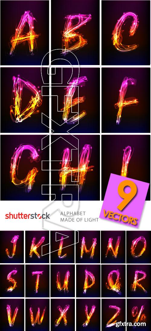 Alphabet Made of Light 9xEPS