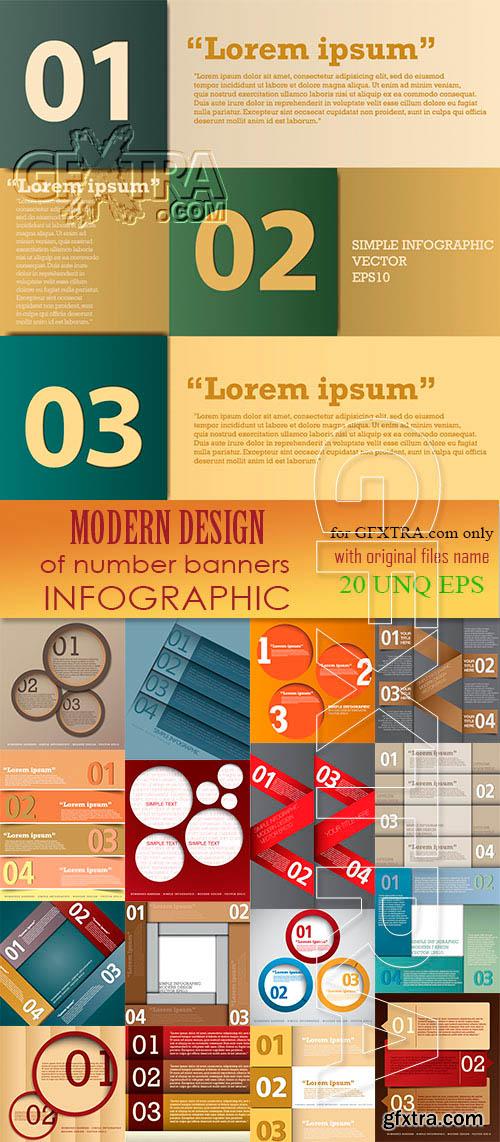 Modern Design of Number Banner, Infographic 25xEPS