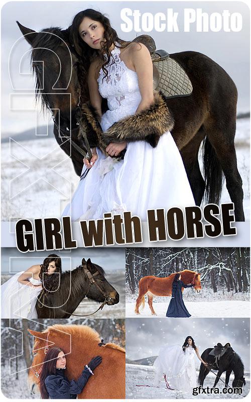 Girl with horse - UHQ Stock Photo