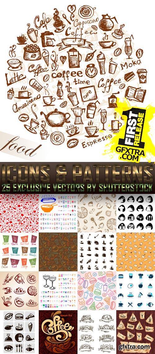 Food Icons & Patterns 25xEPS