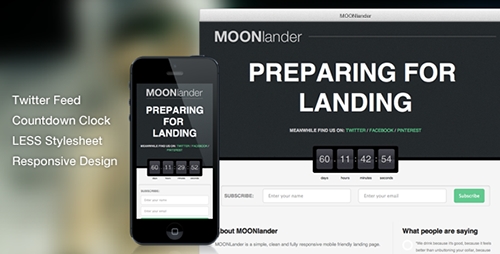 ThemeForest - MOONlander v1.0 - Responsive Countdown Landing Page - FULL
