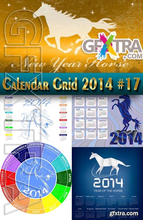 Calendar grid 2014 #17 - Stock Vector