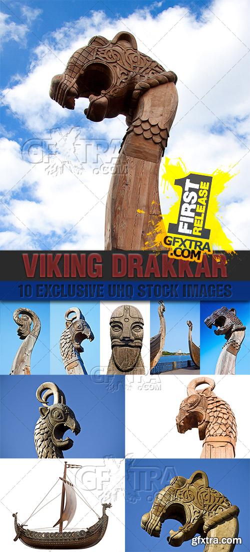 Drakkar - sailing and rowing open boat Viking - PhotoStock