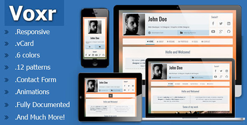 ThemeForest - Voxr - Responsive vCard Personal Template - RIP