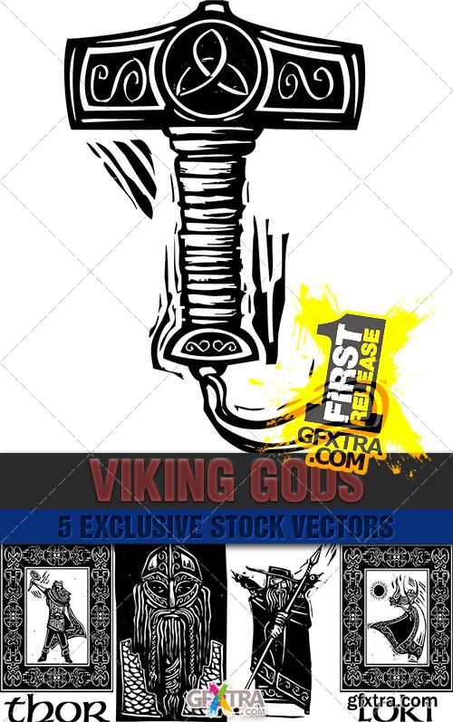Heroes and Gods Vikings, paganism - VectorImages